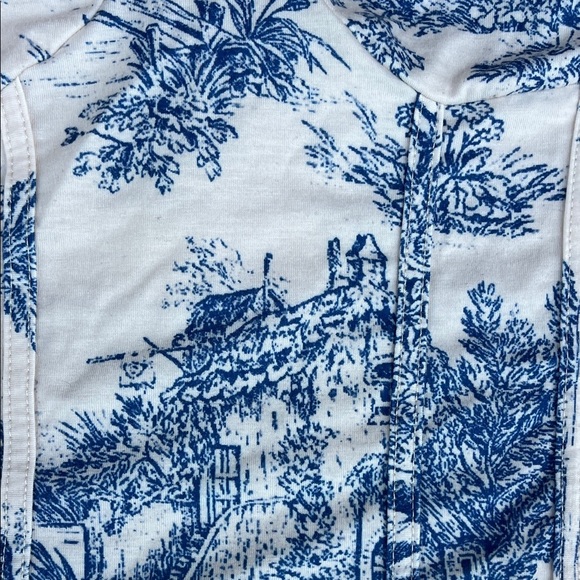 Cider Blue and White Bodysuit Size Medium Floral Teacup Design - Picture 4 of 11